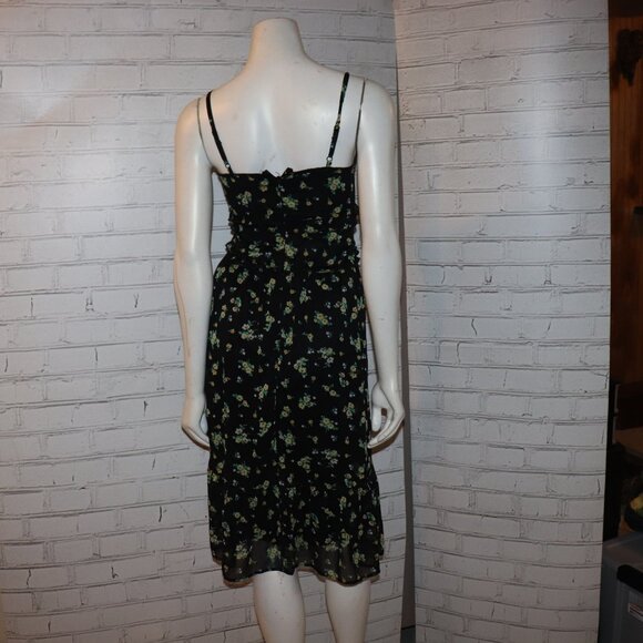 🌼 No Boundaries Floral Midi Dress · Black & Yellow · Size XS - Picture 3 of 7